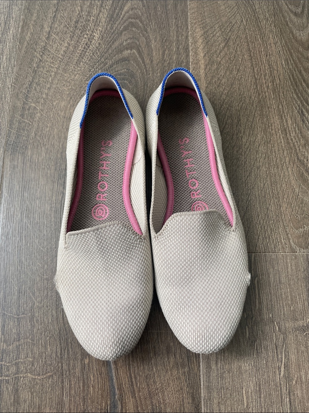 Rothy's Light Beige Ecru Slip-On Flat Loafers, Size 7, Flawed